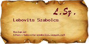 Lebovits Szabolcs névjegykártya